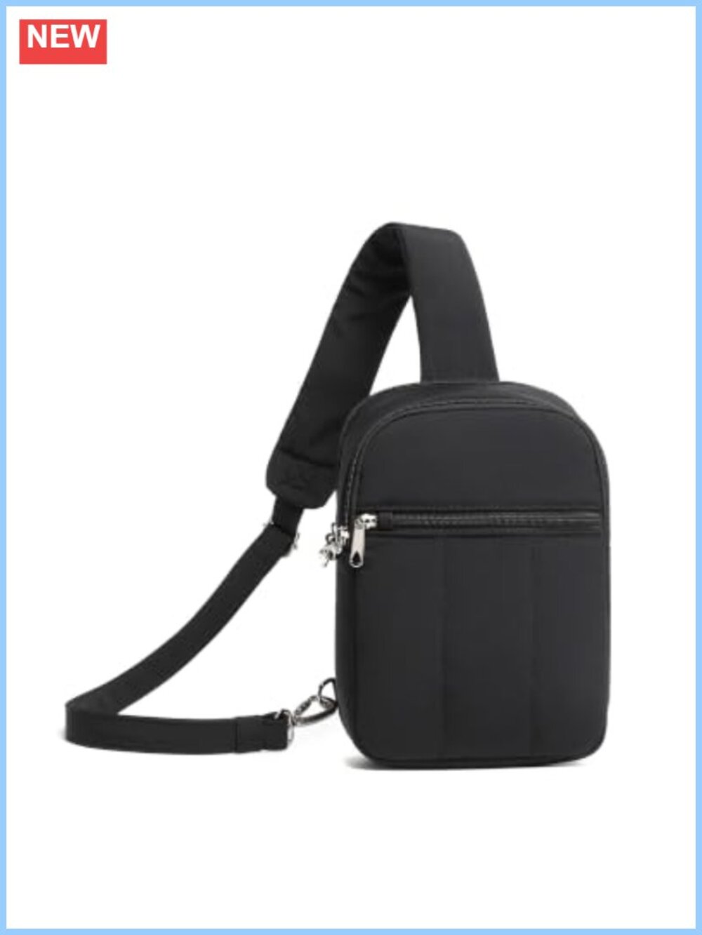 Anti-Theft Sling Crossbody Bag Nylon RFID Blocking Locking Zippers